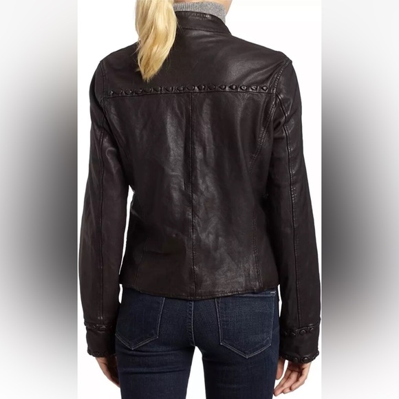 NEW What Goes Around Comes Around Beatriz Whipstitch Leather Jacket - Picture 2 of 5